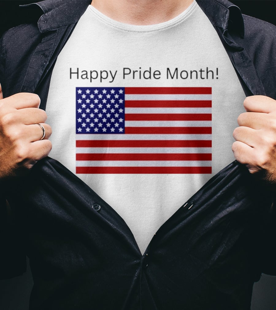 Happy Pride Month USA Flag Celebration T-Shirt