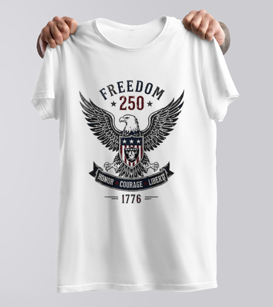 Freedom 250 Honor Courage 1776 Eagle T-Shirt