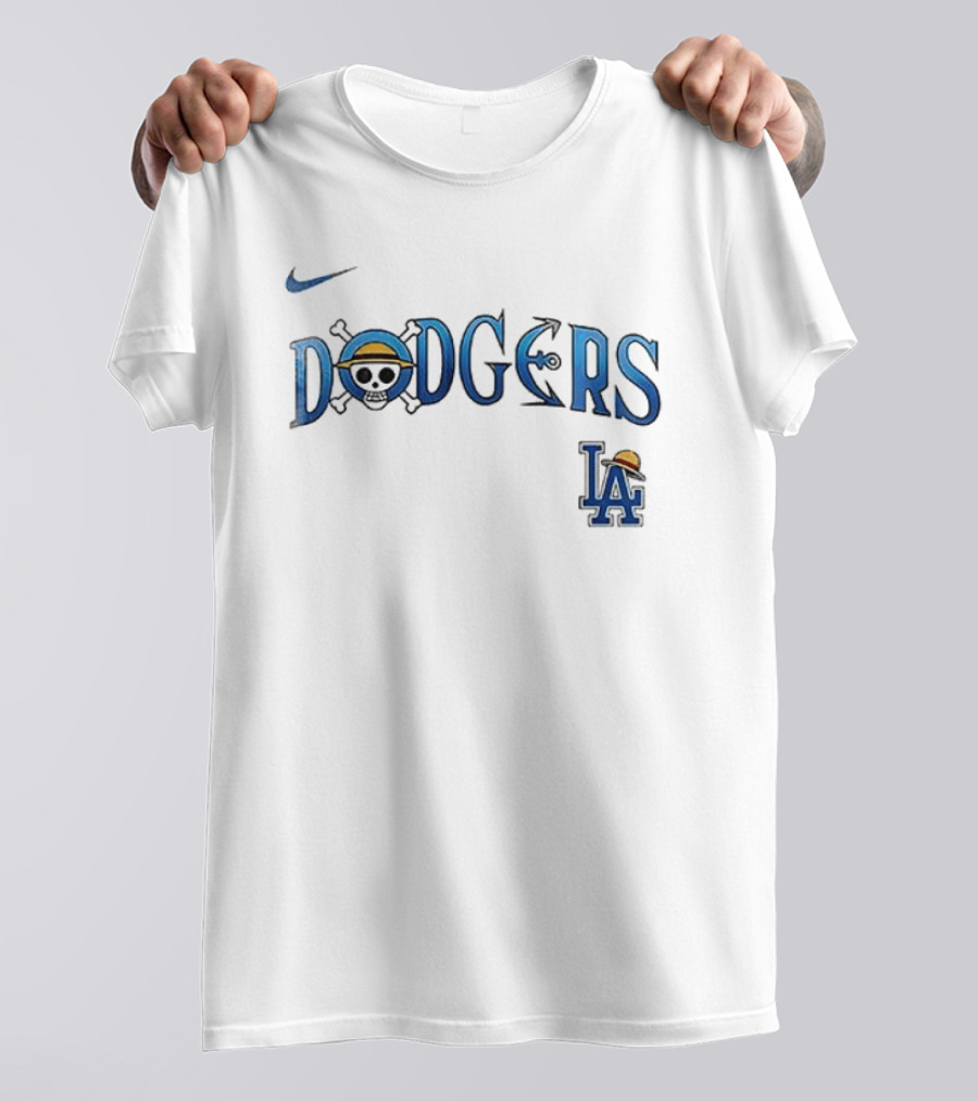 Nike Los Angeles Dodgers One Piece Luffy Crossover Collaboration T-Shirt