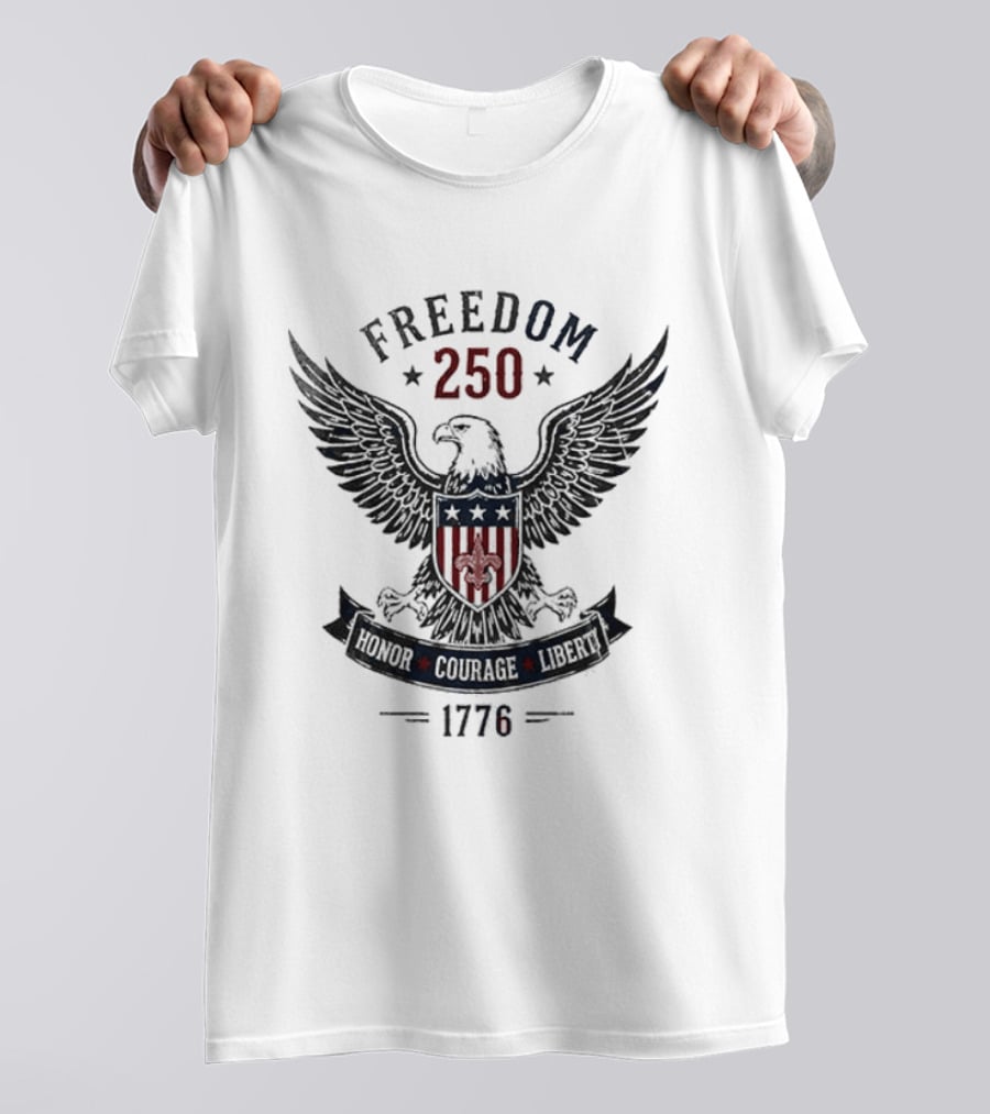 New Orleans Saints Freedom 250 Honor Courage Liberty United We Stand 1776 Eagle T-Shirt