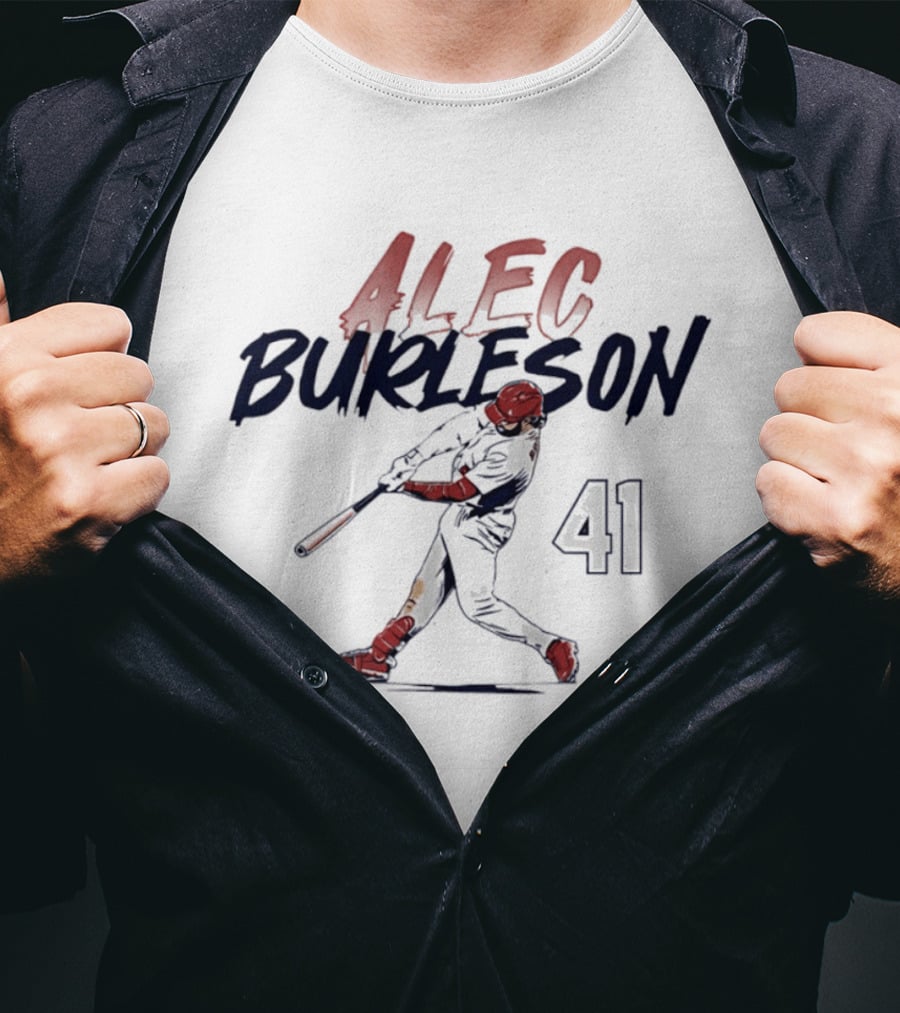 Alec Burleson 41 St. Louis Baseball Slugger Swing Player Name And Number T-Shirt
