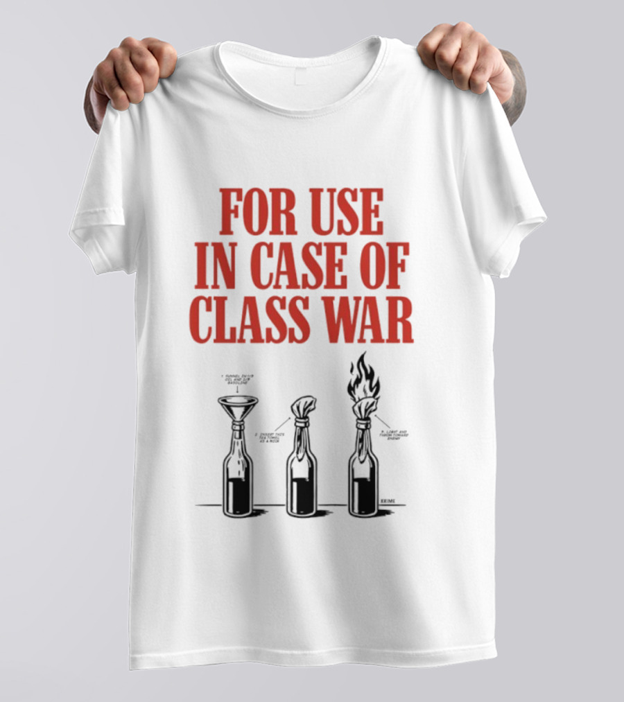 For Use In Case Of Class War Molotov Cocktail Diagram T-Shirt