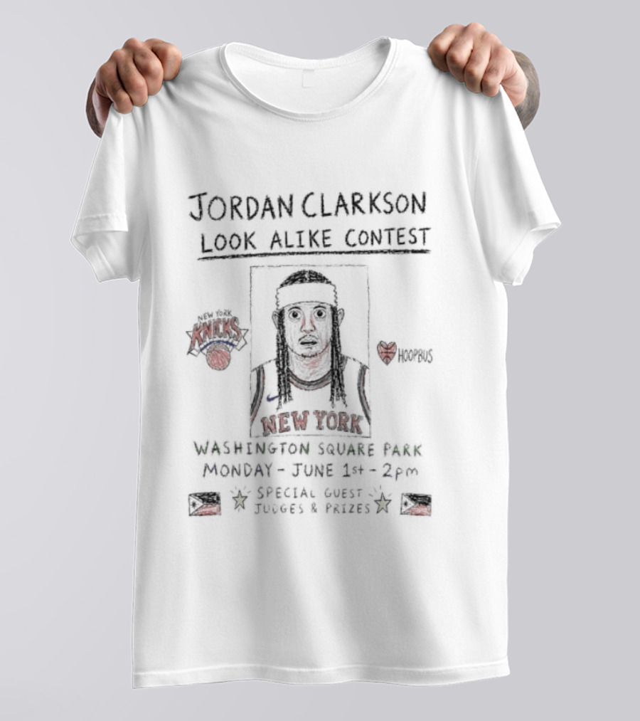 Jordan Clarkson Look Alike Contest New York Washington Square Park Monday June 1st Knicks Fans Special Guest Judges Prizes T-Shirt