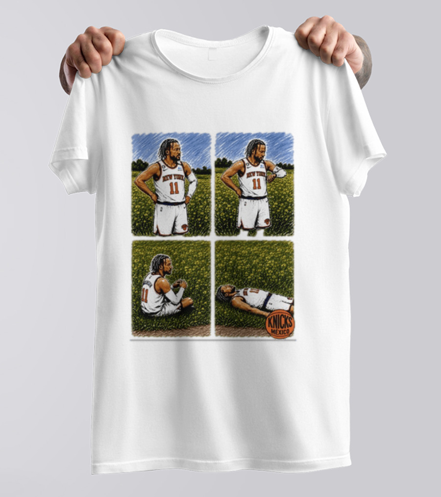 New York Knicks Jalen Brunson Whorled Tickseed Comic Knicks Mexico T-Shirt