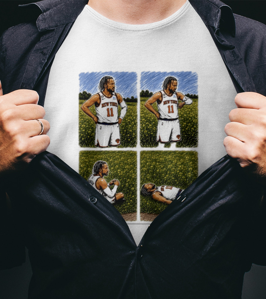 New York Knicks Jalen Brunson Whorled Tickseed Comic Knicks Mexico T-Shirt