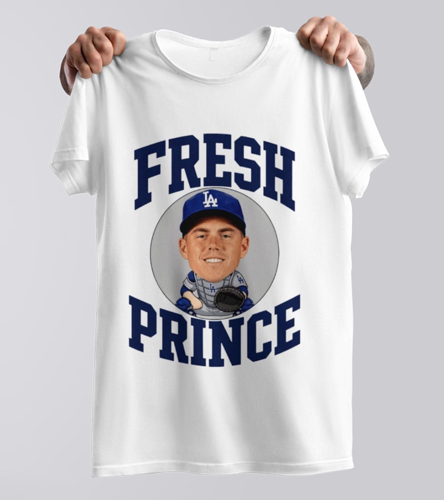 Fresh Prince Los Angeles Dodgers Baseball Player Caricature T-Shirt