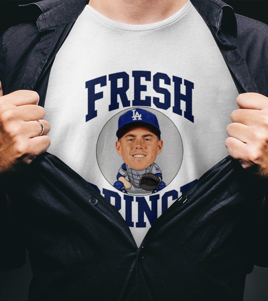 Fresh Prince Los Angeles Dodgers Baseball Player Caricature T-Shirt
