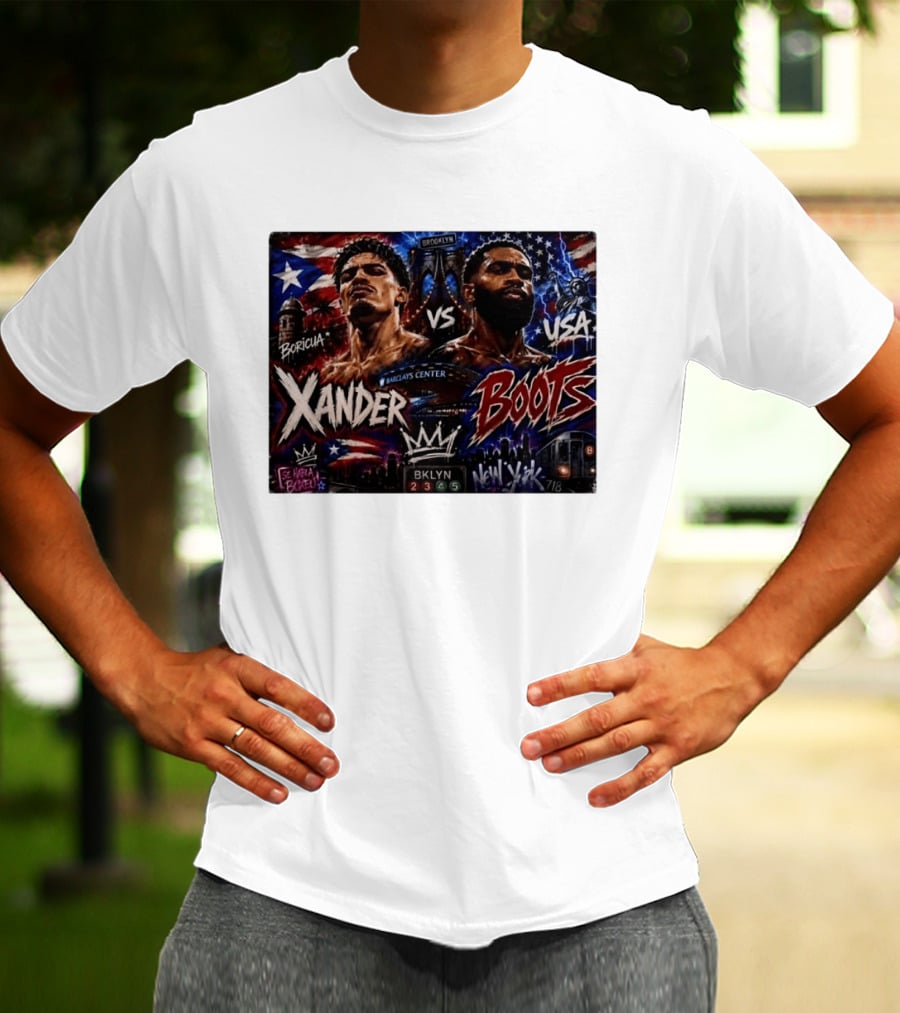 Xander Boots Boricua Vs USA Barclays Center Brooklyn NYC 718 T-Shirt