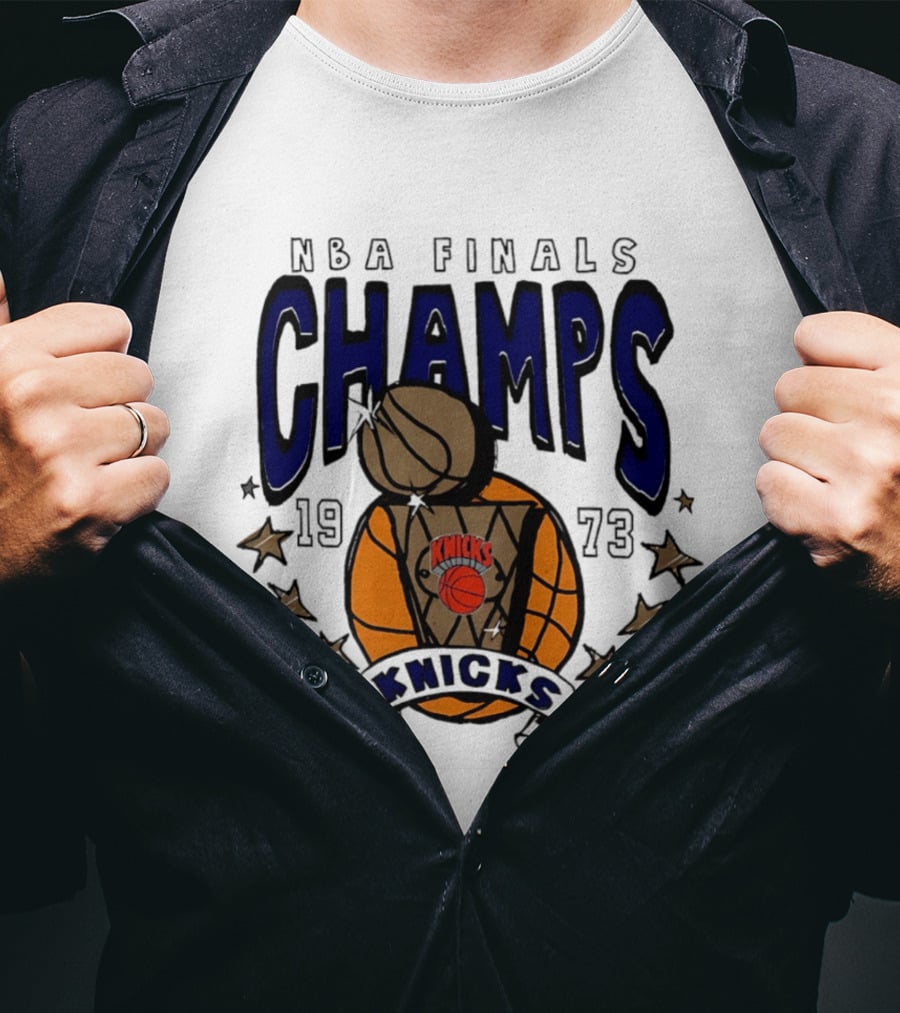 New York Knicks NBA Finals Champs 1973 Basketball Victory T-Shirt