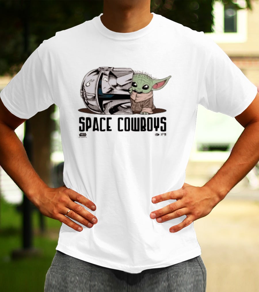 Star Wars Grogu Space Cowboys Helmet And Child Duo T-Shirt