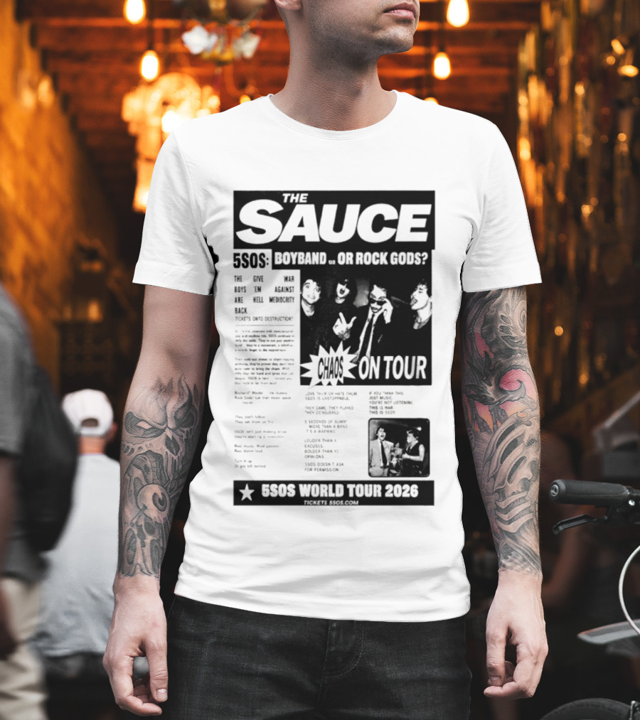 The Sauce 5SOS Chaos On Tour 5 Seconds Of Summer World Tour 2026 T-Shirt