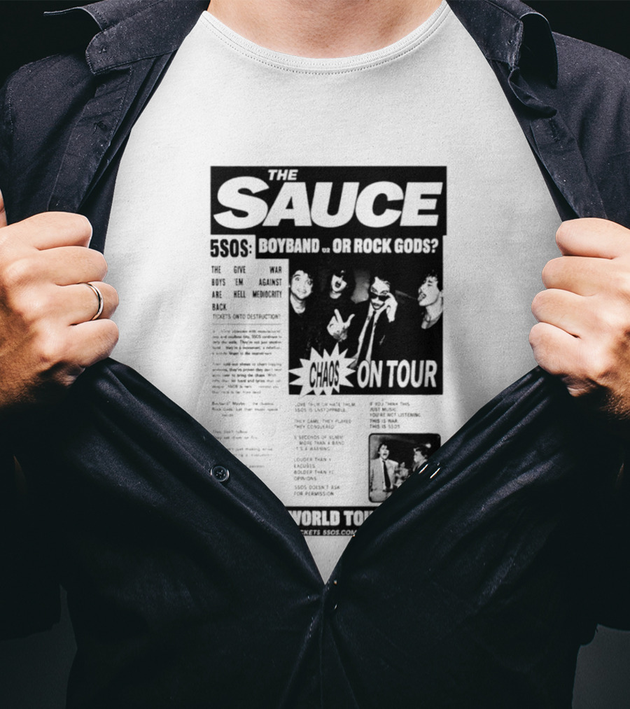 The Sauce 5SOS Chaos On Tour 5 Seconds Of Summer World Tour 2026 T-Shirt