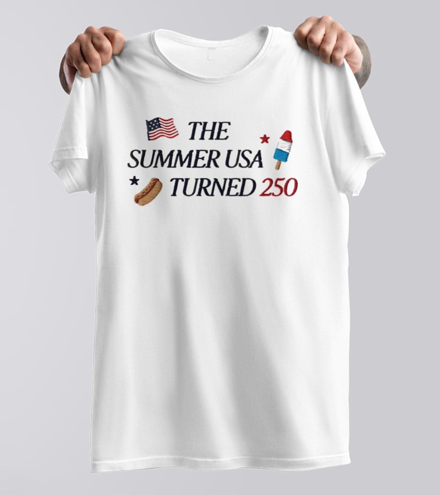 The Summer USA Turned 250 American Flag Popsicle Hot Dog T-Shirt
