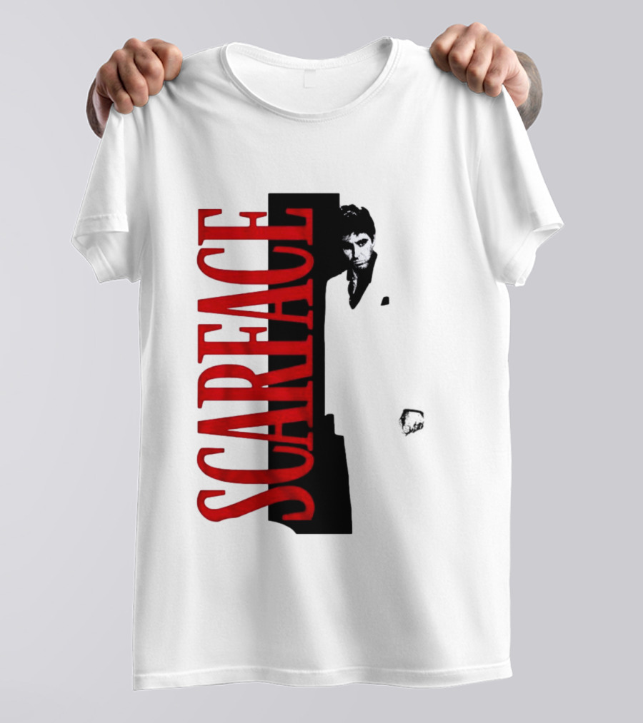 Tony Montana Scarface Movie Iconic Red Black T-Shirt