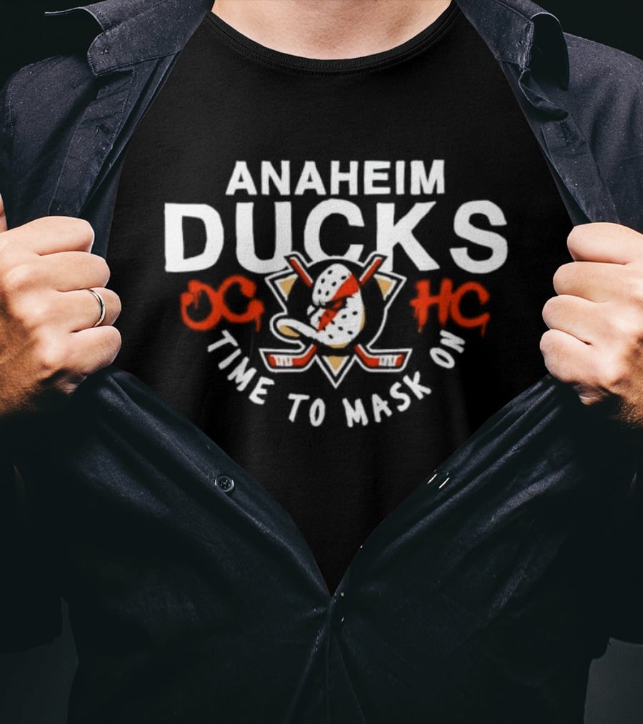 Anaheim Ducks Time To Mask On OC HC Hockey T-Shirt