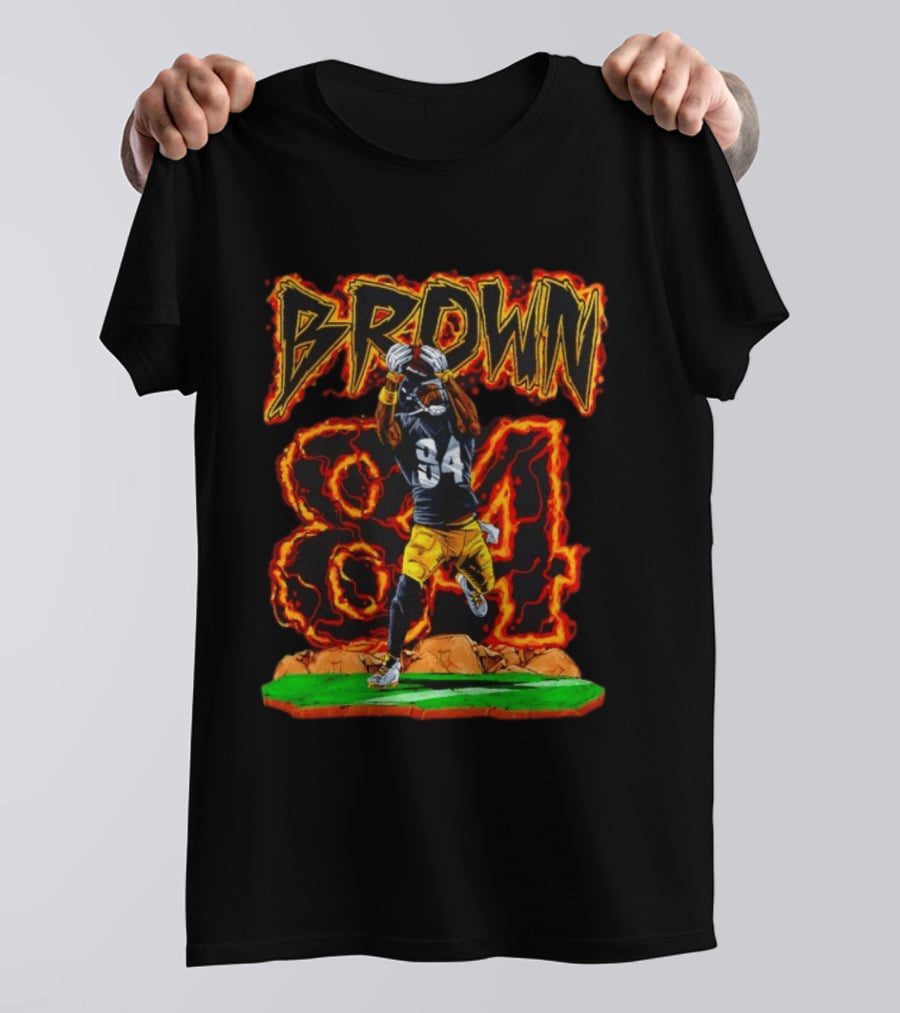 Brown 84 Steelers Wide Receiver Pittsburgh Antonio T-Shirt