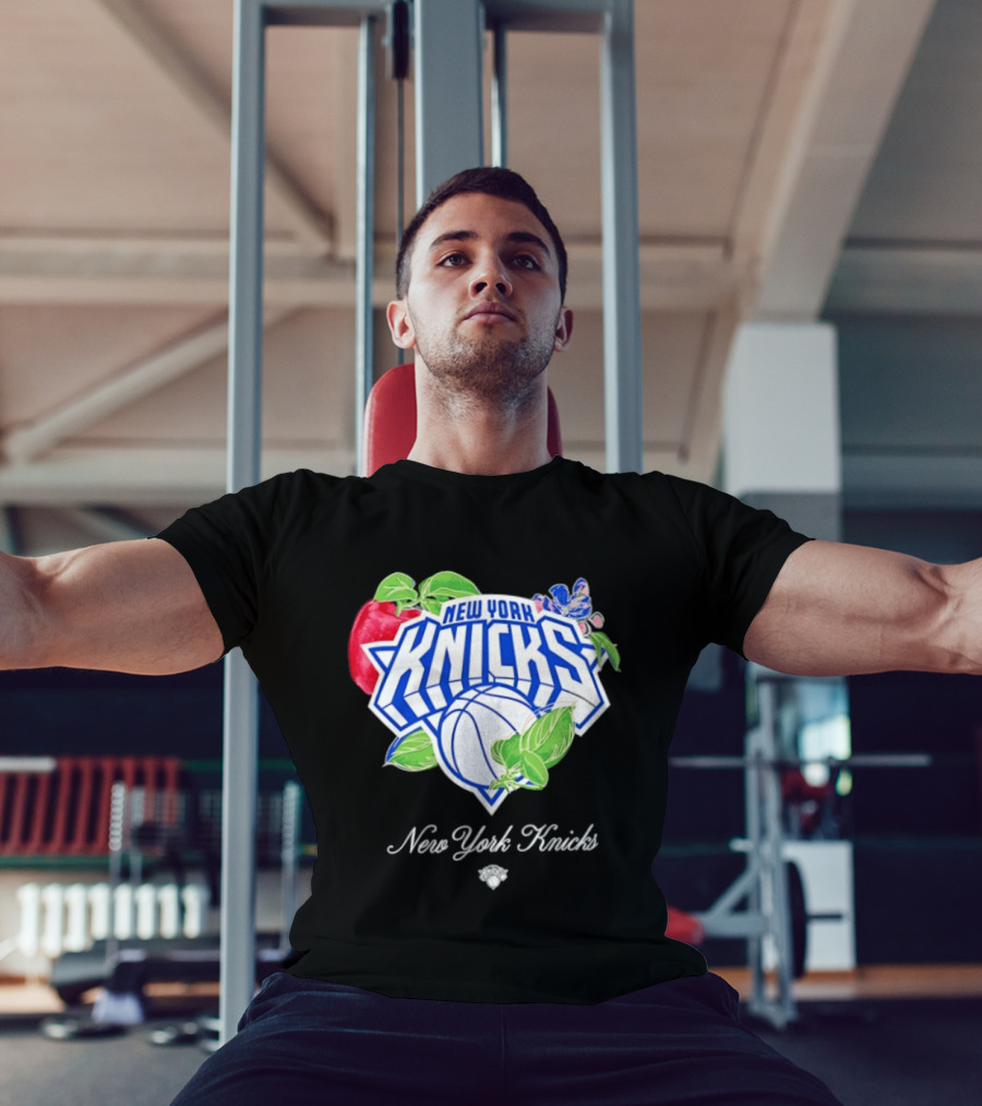 New York Knicks Lifestyle Capsule Floral Fruit Apple Basketball T-Shirt