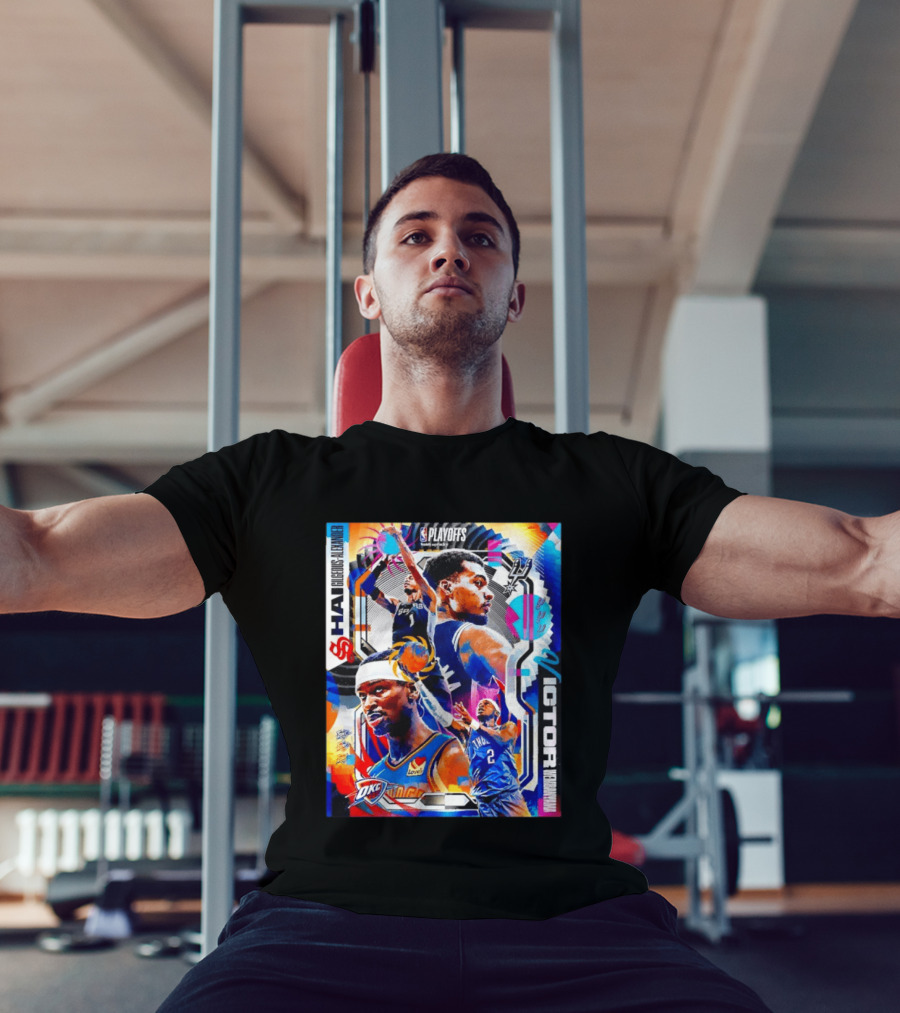 NBA Playoffs Shai Gilgeous Alexander OKC Thunder Victor Wembanyama Spurs Matchup T-Shirt