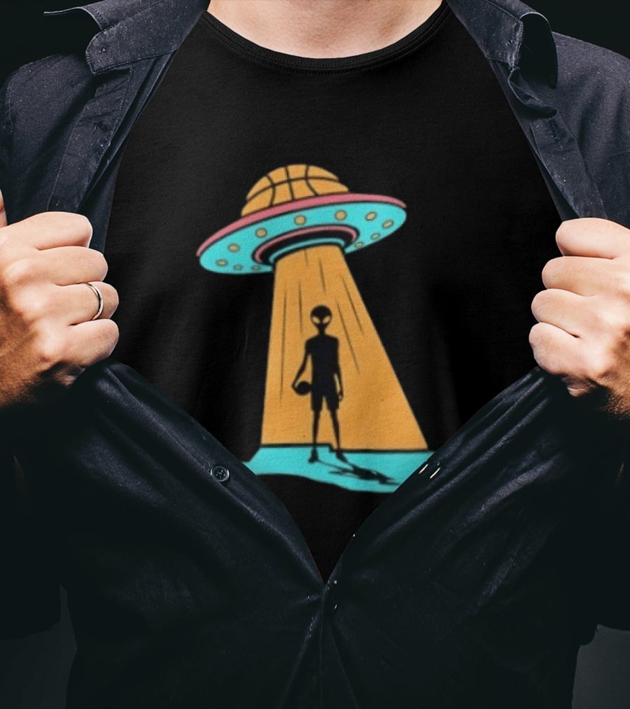 San Antonio Spurs Fiesta Alien Basketball UFO Landing T-Shirt