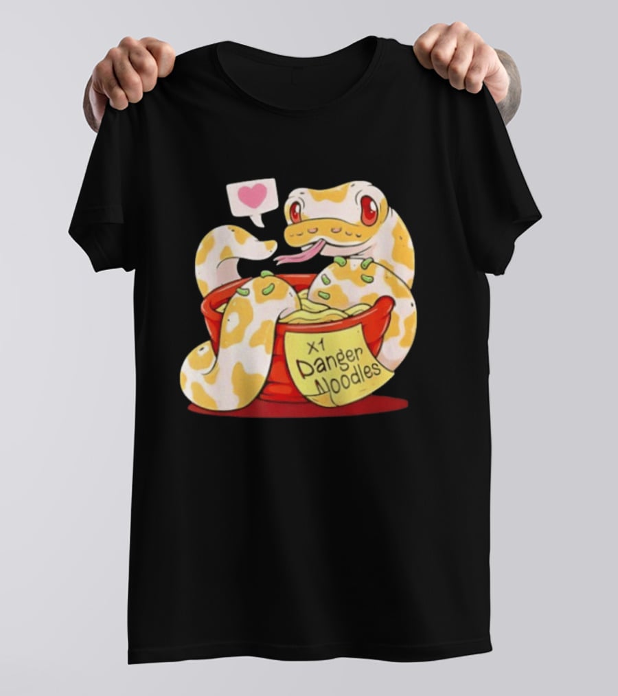 Snake Love X1 Danger Noodles Cartoon Cute Snake With Heart Speech Bubble T-Shirt