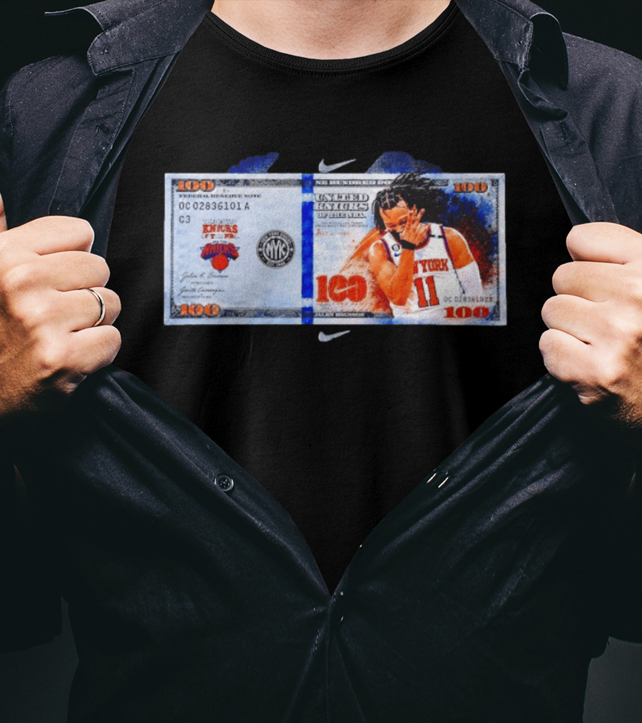 Jalen Brunson New York Knicks United Kinicks NBA Money Note T-Shirt