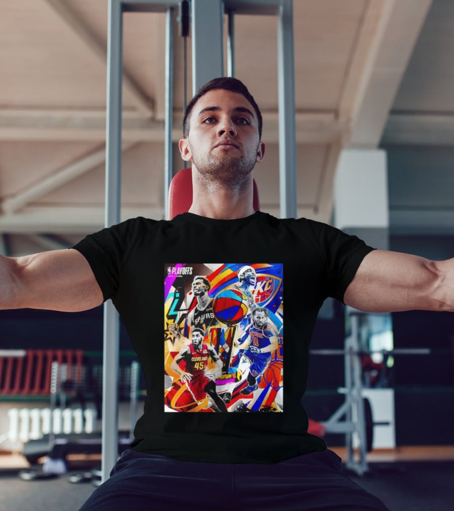 NBA Playoffs Spurs Thunder Cavaliers Knicks Star Players Wemby Alexander Brunson Mitchell T-Shirt