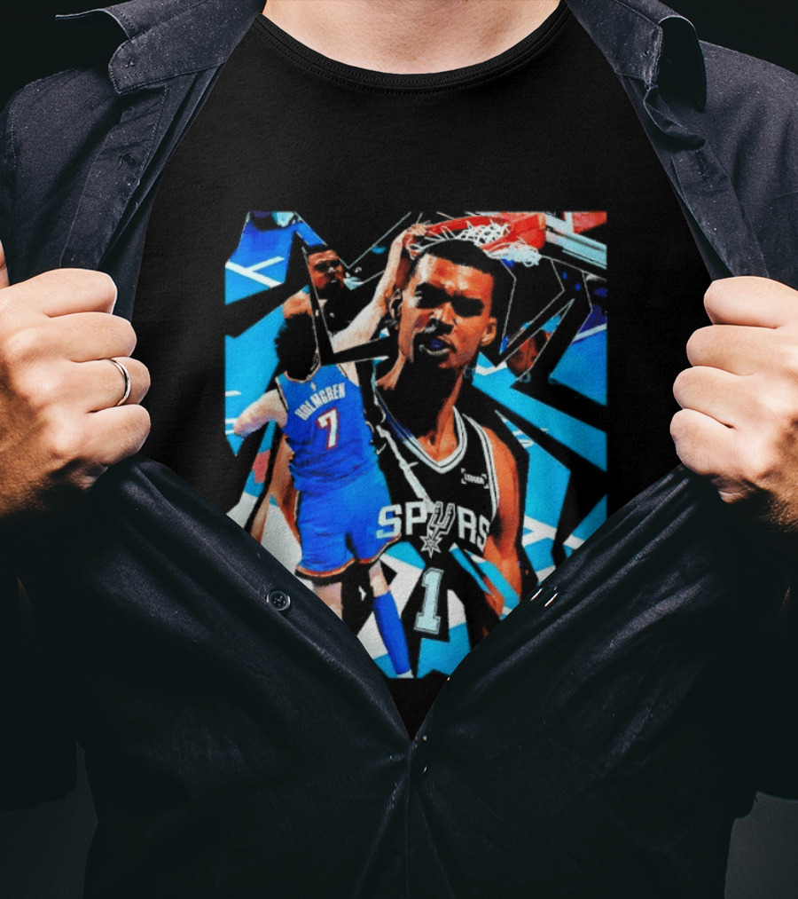San Antonio Spurs Wembanyama Dunk Showdown With Holmgren T-Shirt