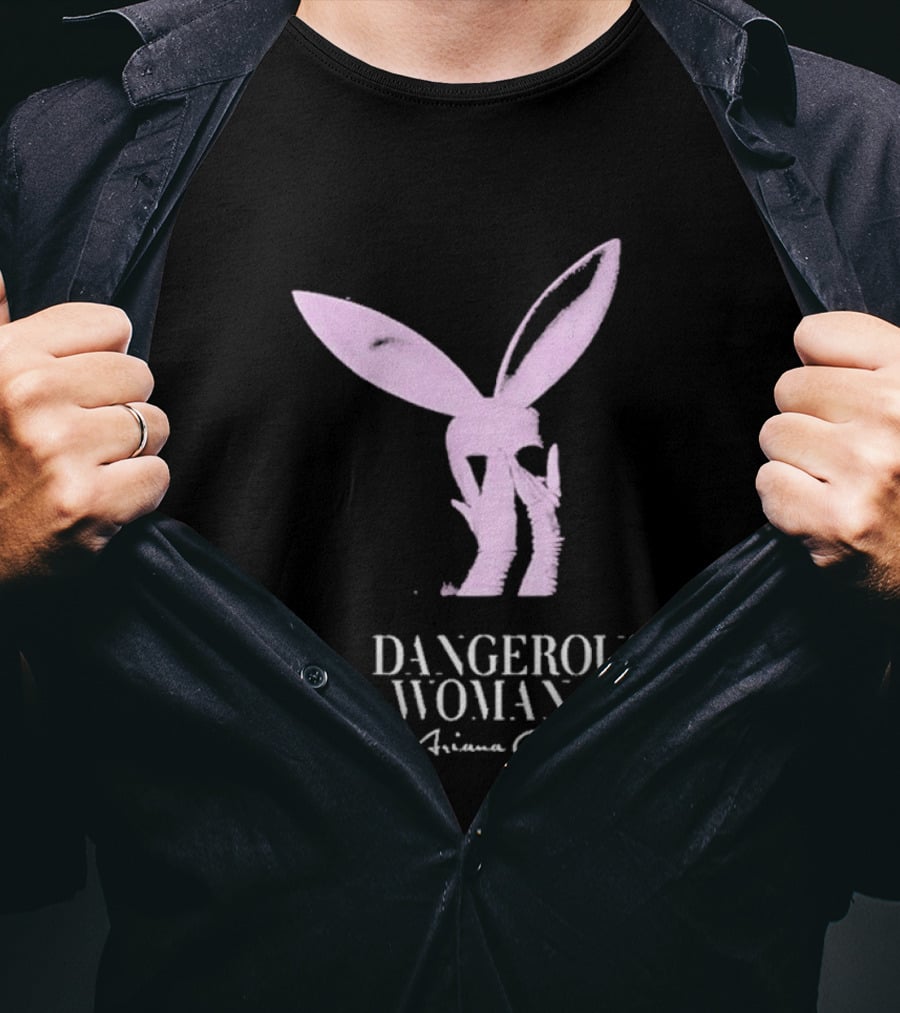 Ariana Grande Dangerous Woman Pink Bunny Ears T-Shirt
