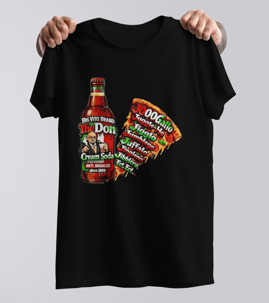Big Vito Brand The Don Cream Soda Anti Juggalos Juggle Ho Jiggle Ho Pizza Slice 2005 T-Shirt