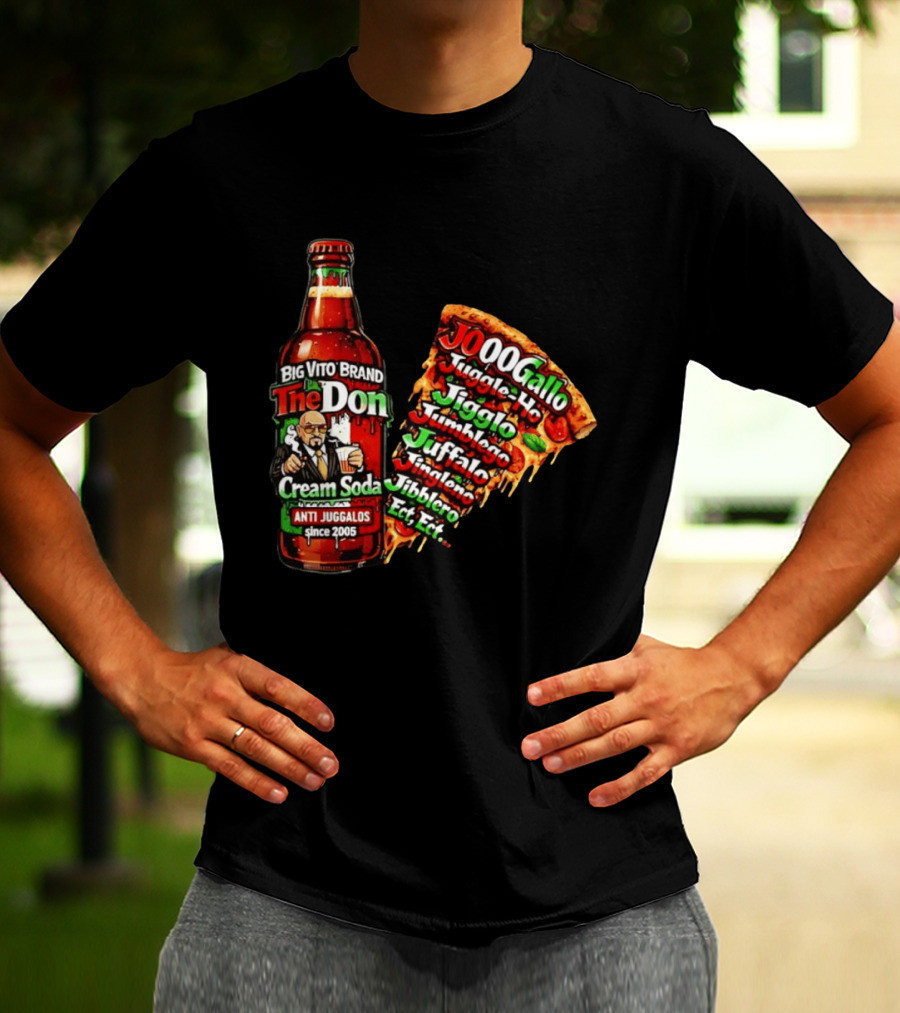 Big Vito Brand The Don Cream Soda Anti Juggalos Juggle Ho Jiggle Ho Pizza Slice 2005 T-Shirt