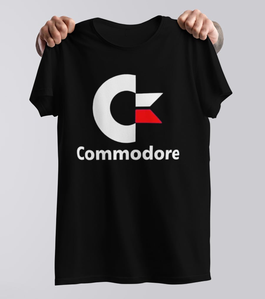 Commodore C Logo Red Accent Retro Computer Brand T-Shirt