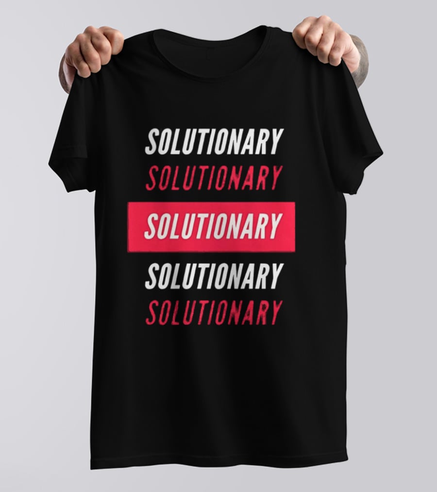 SOLUTIONARY Bold Text Print T-Shirt