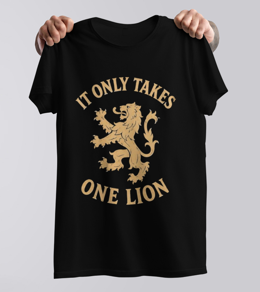 It Only Takes One Lion Vintage Distressed T-Shirt