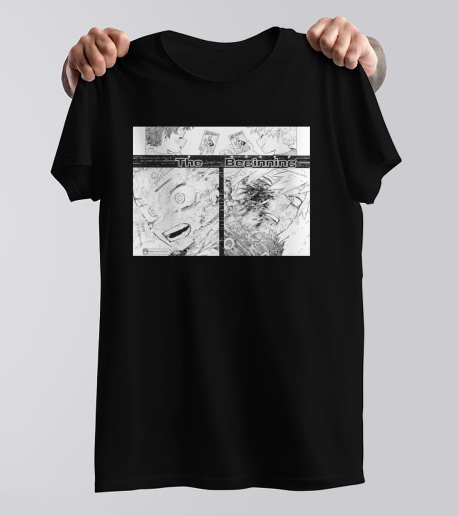Izuku Midoriya Katsuki Bakugo All Might The Beginning My Hero Academia Manga Panel T-Shirt