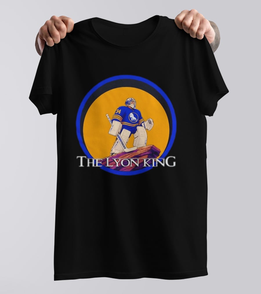 The Lyon King Buffalo Sabres Hockey Goalie 34 Lion Keeper T-Shirt