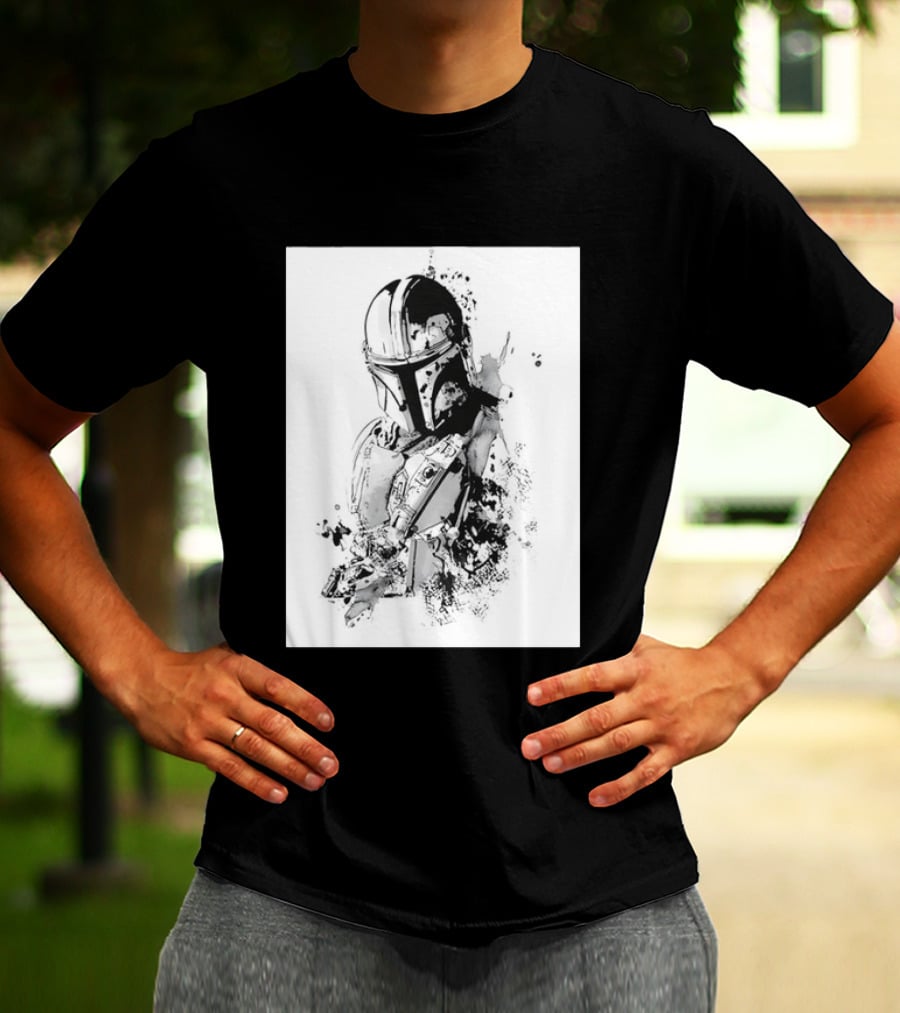 Star Wars The Mandalorian Din Djarin Bounty Hunter Beskar Armor Series T-Shirt