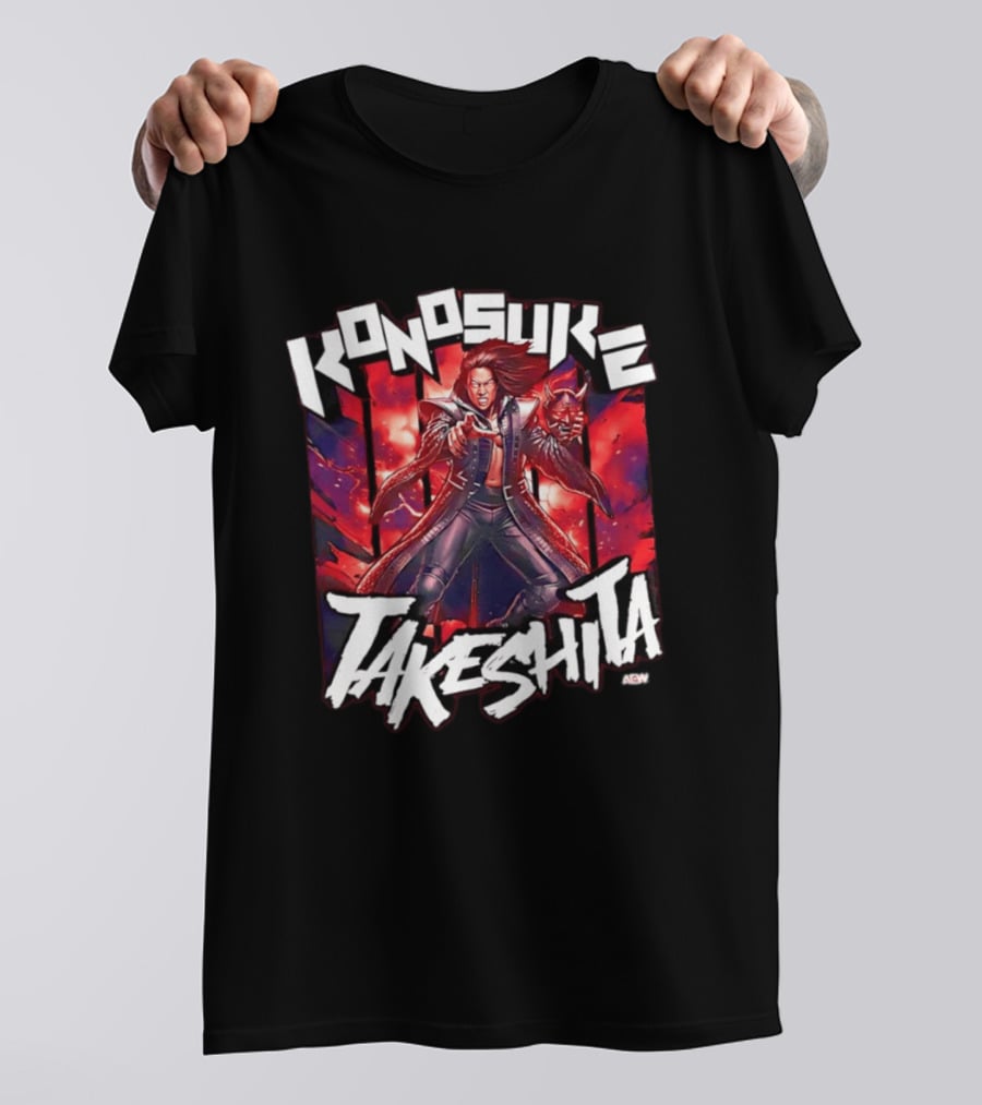 Konosuke Takeshita AEW All Elite Wrestling Comic Style Action T-Shirt
