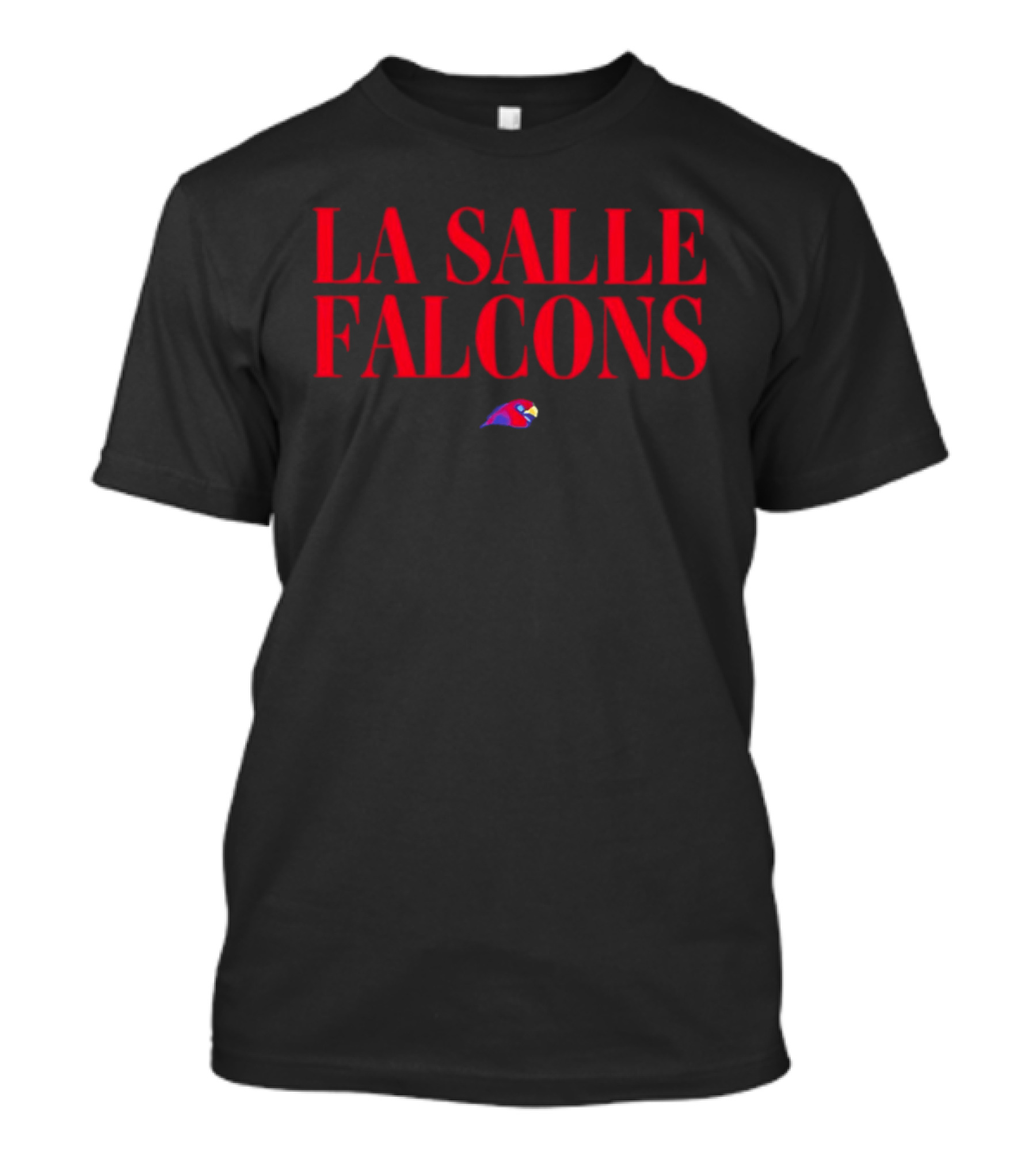 La Salle Falcons Red Text With Falcon Head T-Shirt