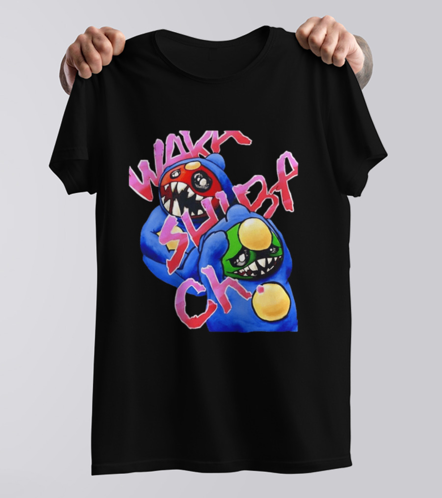 Wakk Slurp Ch Red And Green Creepy Monsters Graffiti T-Shirt