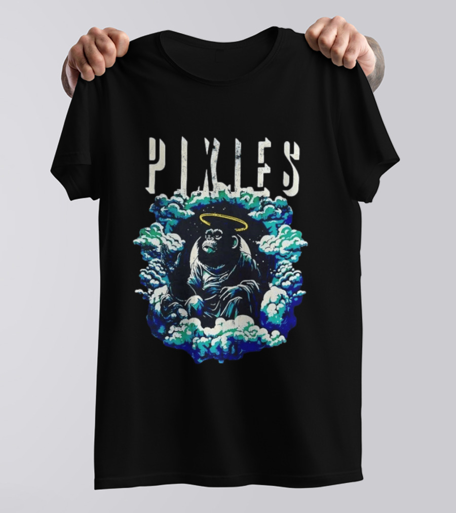 Pixies Haloed Chimp Surrounded By Clouds Vinyl Record T-Shirt