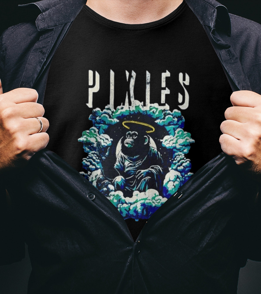Pixies Haloed Chimp Surrounded By Clouds Vinyl Record T-Shirt