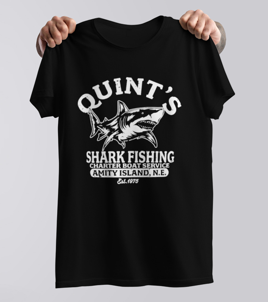 Quint's Shark Fishing Charter Boat Service Amity Island N.E. Est. 1975 T-Shirt