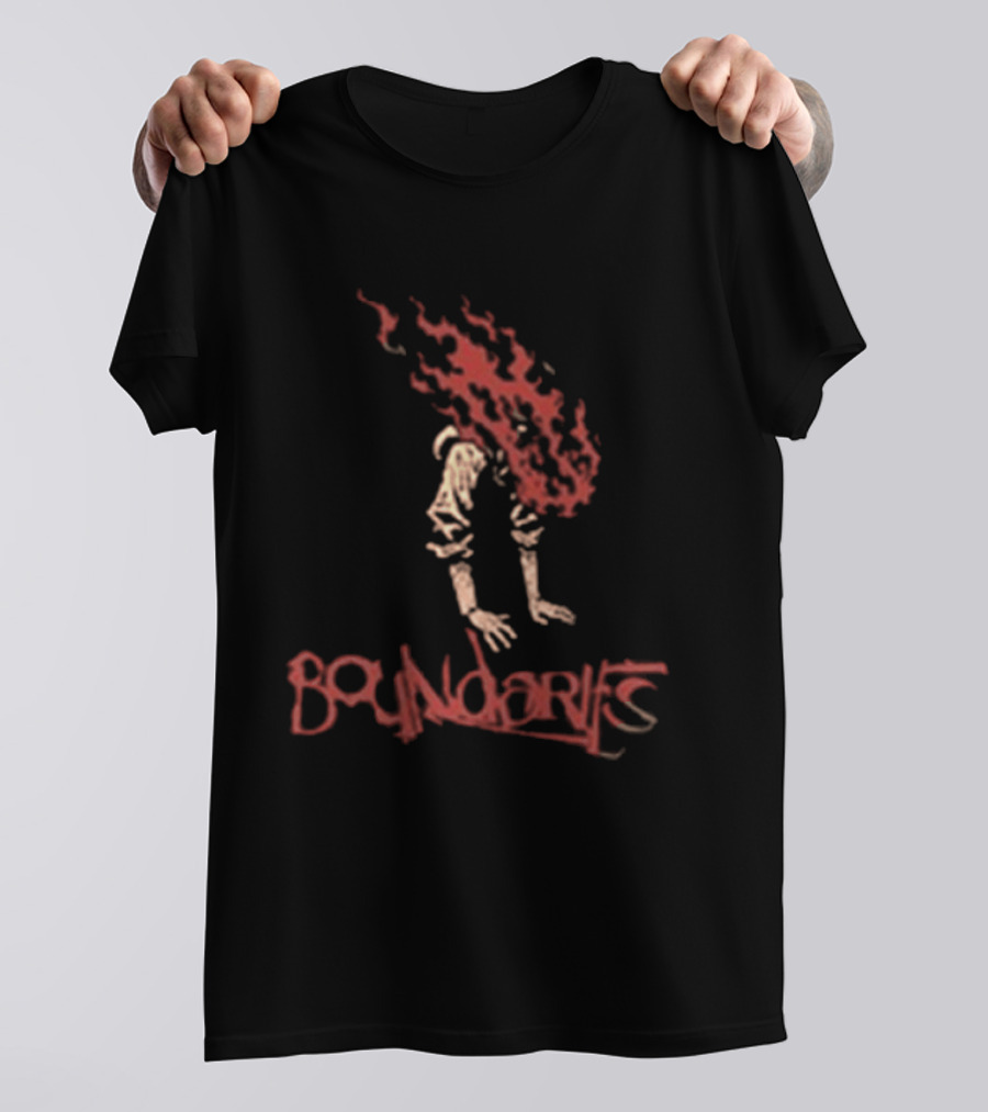 Boundaries Pale Light Demon Flaming Head T-Shirt