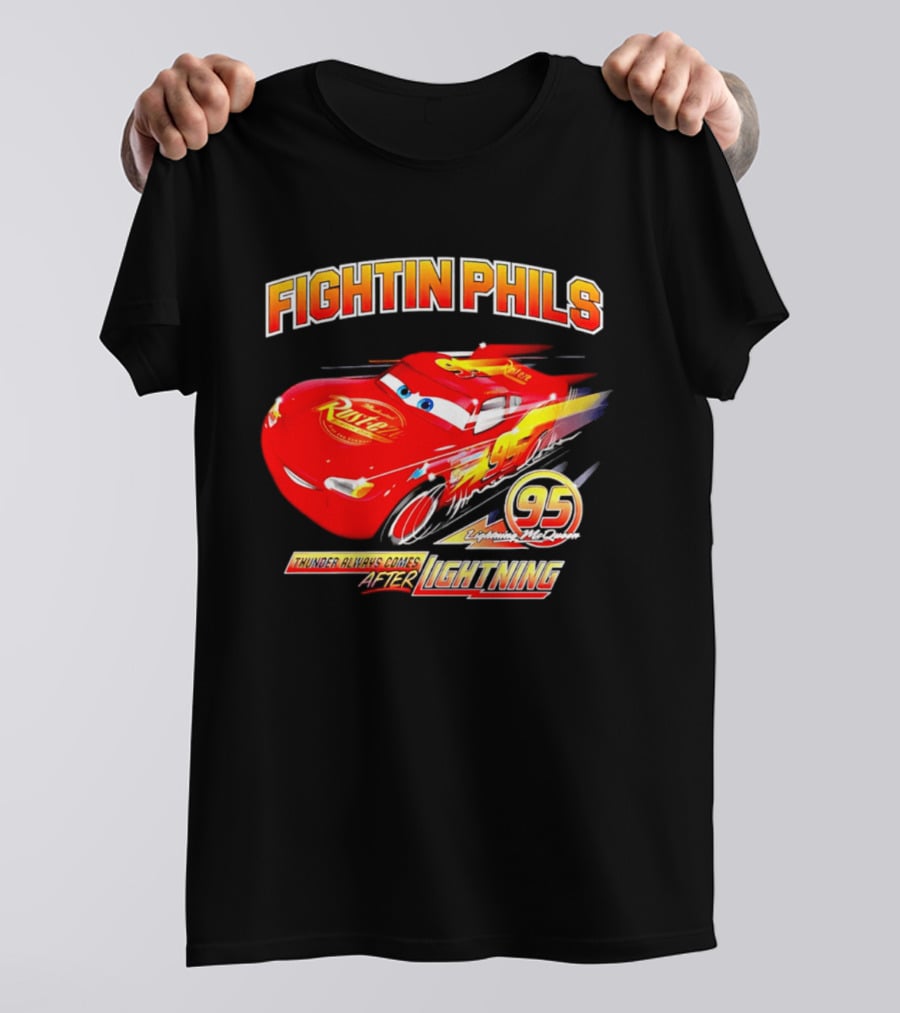 Fightin Phils OT Sports Cars Lightning McQueen Toddler 95 Rust Eze T-Shirt