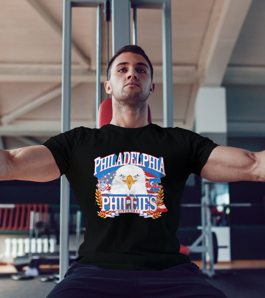 Philadelphia Phillies Eagle Americana Since 1883 National League Flag T-Shirt