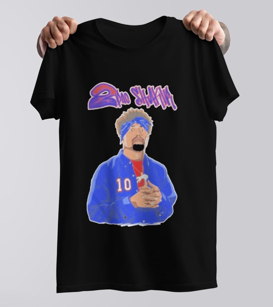 2Pac Shakir Sports Roundtable 10 Blue Bandana T-Shirt