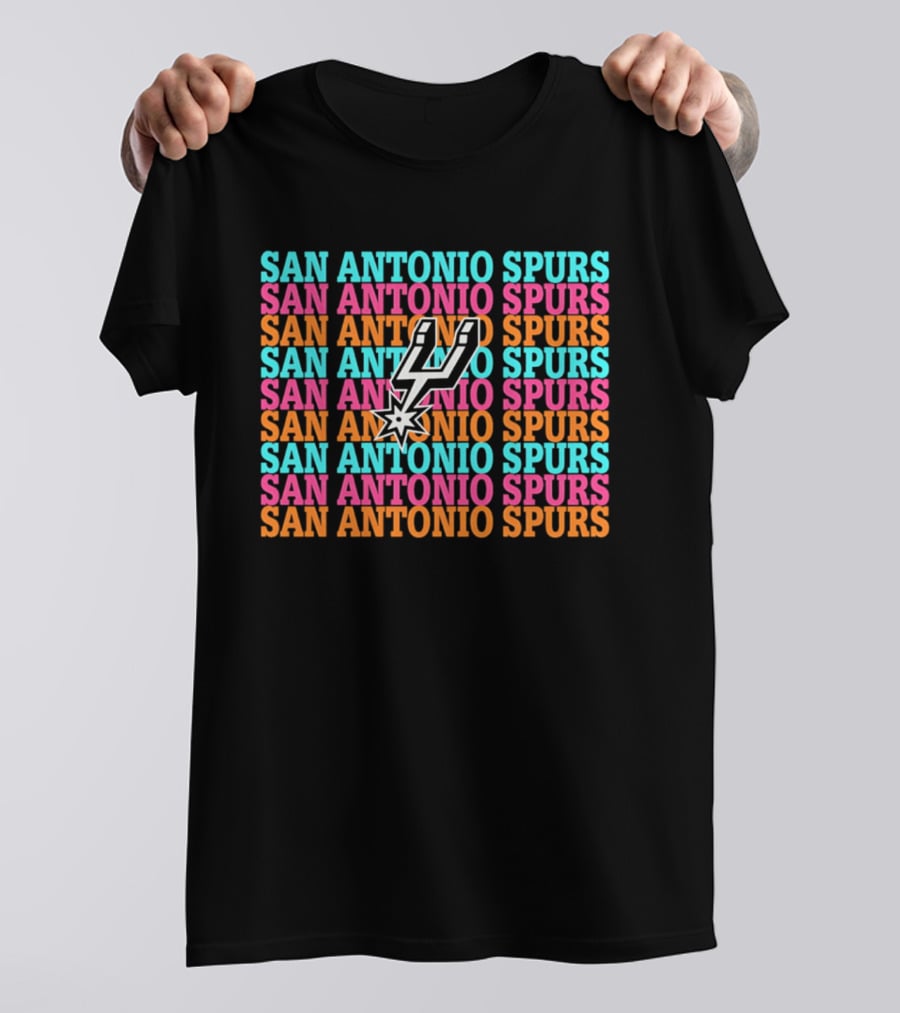 San Antonio Spurs Wemby Era Silver Black Multicolor T-Shirt