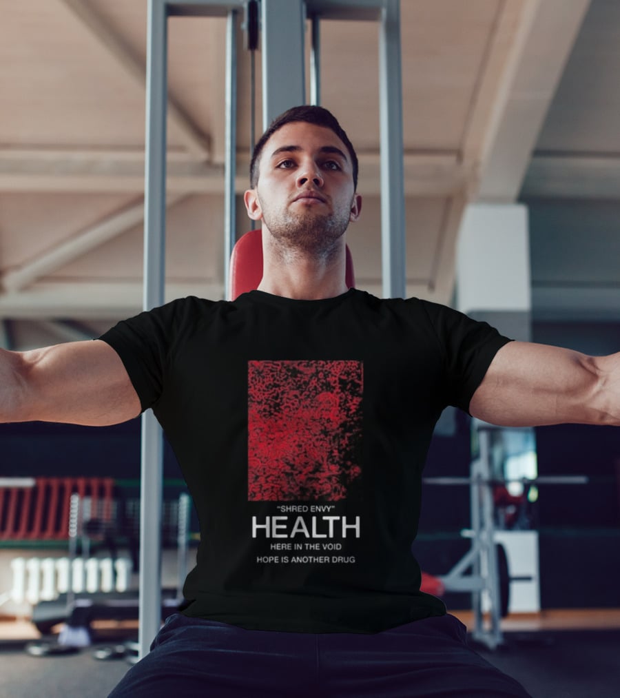 Health Shred Envy Victim Trash Decade 2020 2029 Red Black Abstract T-Shirt