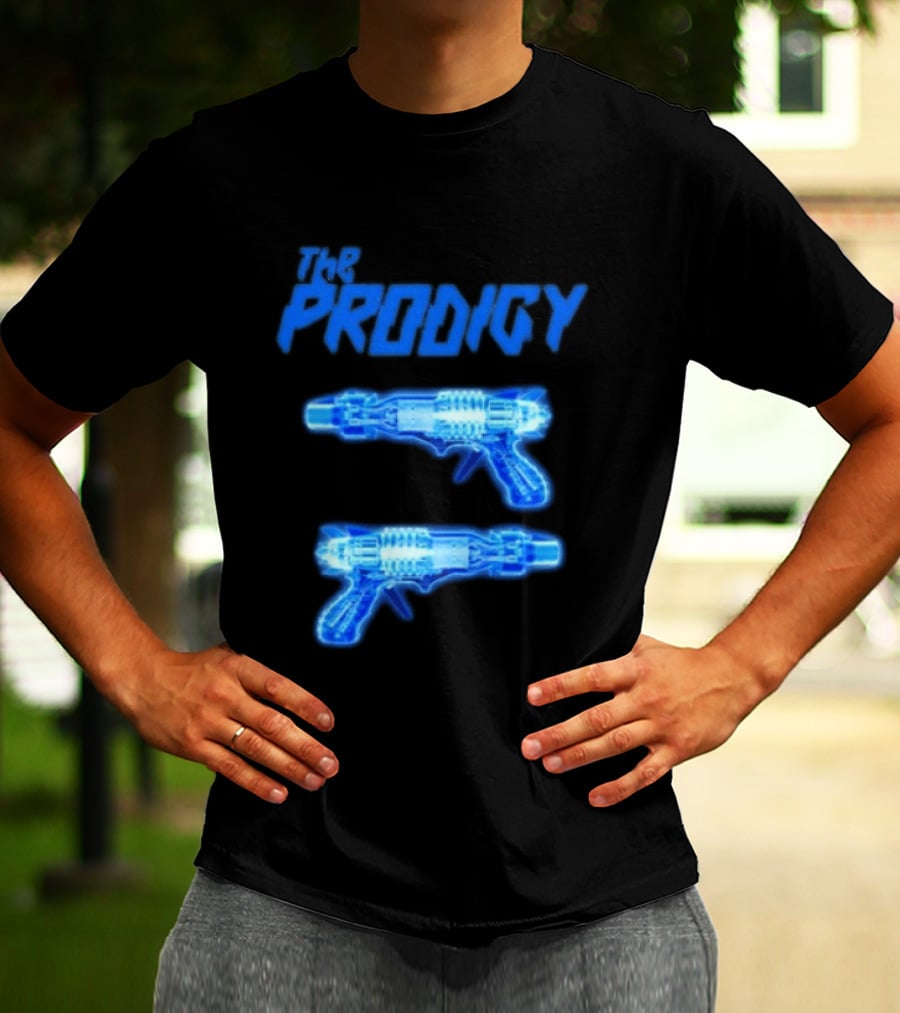 The Prodigy Raygun X Ray 26 Tour Blue Neon Guns T-Shirt