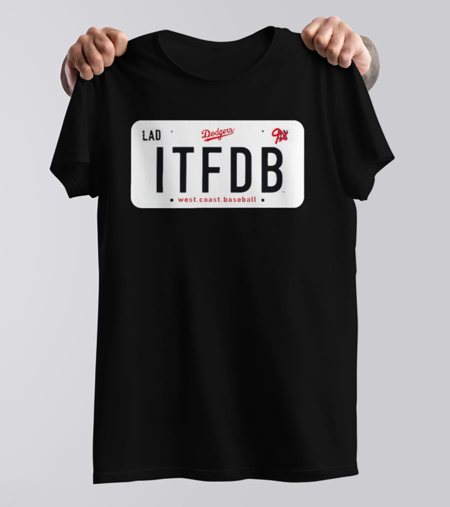 Los Angeles Dodgers LAD ITFDB West Coast Baseball 9X T-Shirt